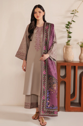 Garnet - Winter 3PC Dhanak Embroidered Suit - SS0232